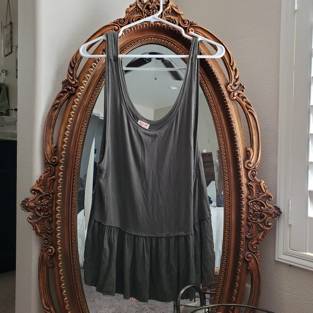 Mossimo OD Green Peplum Tank Top